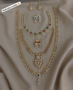 CZ Matte Finish Necklace Sets - Product Image 1