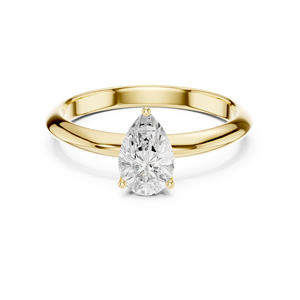 แหวนแต่งงานทรงหยดน้ำสุดคลาสสิกและทันสมัย ทองคำขาว 14K เพชรทรงลูกแพร์ 1 กะรัต ได้รับการรับรองจาก IGI เพชรเพาะเลี้ยงในห้องปฏิบัติการ แหวนหมั้น - Product Image 1