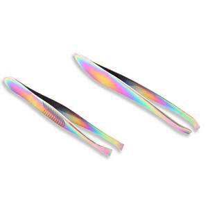 Pince à épiler pour paupières et sourcils avec logo personnalisé, finition mate et titane, pointe inclinée, outil de beauté avec prise antidérapante - Product Image 3