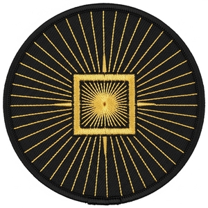 Écusson brodé thermocollant rond, motif couronne de laurier maçonnique, vert et or, pour vêtements et vestes, personnalisable - Product Image 2
