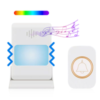 Sonnette sans fil capteur pour lampe de poche avec 36 sonneries et 4 niveaux de volume télécommande vibrante sonnette pour sourds