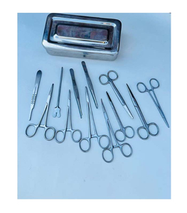 Juego de Instrumentos Quirúrgicos Manuales Reutilizables de Acero Inoxidable Alemán de Primera Clase, 13 Piezas, para Cirugía Menor, con Certificación CE e ISO - Product Image 1