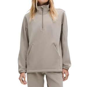 Sudadera con capucha y media cremallera Softstreme para mujer, forro polar térmico, ecológica, transpirable, informal, para invierno, con logotipo personalizado frontal - Product Image 1