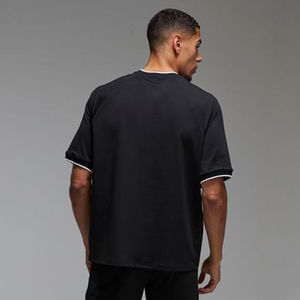 Mens Black White Trim Contrast <b>Raglan</b> Crew Neck Short Sleeve Athletic Cotton Casual Summer Fashion <b>Top</b> Custom Logo OEM ODM - Product Image 6