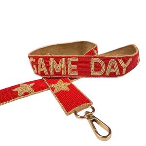 Sangle de sac d'école unique en perles, broderie artisanale, ceinture de sac à main, réglable, perles de rocaille personnalisées, bandoulière - Product Image 1