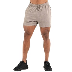 Shorts de sport 2-en-1 pour homme, style streetwear, polyester/coton, motif uni, séchage rapide, taille élastique 5'', poches, sur mesure - Product Image 3