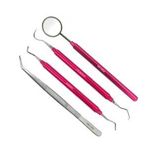 Ensemble d'instruments de chirurgie buccale en acier inoxydable allemand, 4 pièces, comprenant un miroir dentaire et des détartreurs, certifié CE - Product Image 1