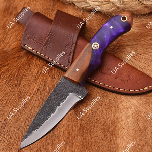 มีดใบตายคุณภาพสูง เหล็กกล้าคาร์บอนสูง 1095 สำหรับล่าสัตว์และกิจกรรมกลางแจ้ง ด้ามไม้และเรซิ่น ความแข็ง 58 HRC รับผลิตแบบ OEM - Product Image 5