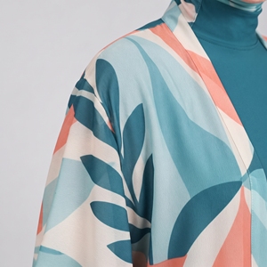 Conjunto de Burkini Musulmán Modesto de 4 Piezas para Mujer, Cobertura Completa, Manga Larga, Color Sólido, Alta Calidad - Product Image 5