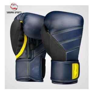 Gants de boxe en cuir véritable de qualité supérieure avec support de poignet Velcro pour les combattants professionnels – Commande en gros - Product Image 1