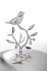 Plat de service de luxe en argent avec figurine d'oiseau, base élégante en forme de branche, chauffe-plats et soupière pour buffets d'hôtels du Golfe et traiteurs de mariages - Product Image 5