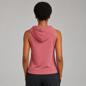 Hoodie sans manches pour femme, style streetwear, logo personnalisé, en molleton de coton doux, respirant et confortable, vente en gros - Product Image 6
