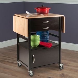 Carrito de cocina Bellini Coffee and Natural Drop Leaf Kitchen Islands & Carts Product - Product Image 6