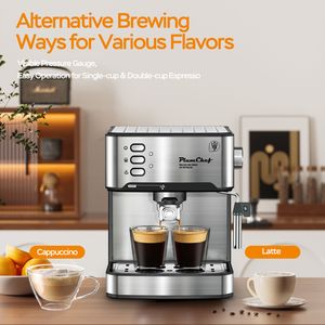 Macchina da Caffè Espresso Professionale Compatta 20 Bar con Montalatte a Vapore e Serbatoio Acqua da 1,6L, Design Sottile per Uso Domestico - Product Image 6