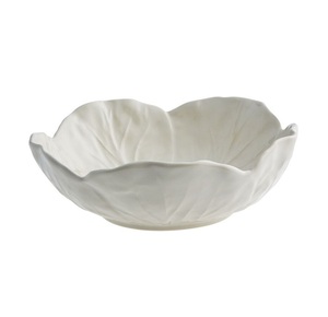 Tazón de Cerámica con Forma de Hoja de Col Blanco, Elegante Tazón de Porcelana con Forma de Hoja Orgánica para Ensaladas, para Cocina y Comedor Modernos - Product Image 2