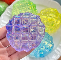 Jouet Squishy Créatif en Forme de Gaufre Scintillante de 8 cm, Simulation de Gâteau, Alimentaire, Doux, Anti-Stress, à Presser, Cadeau pour Enfants et Adultes