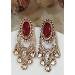 Radiant Premium Quality Brass Gold Plated Moissanite Drop <b>Earring</b> for Women Girls Trendy Party Wear Collection - Product Image 2