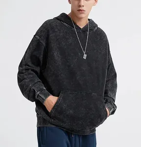 Acid Wash Hoodie Vintage Washed Oversized Fleece Soft Breathable Comfortable Warm Casual Street Style 100% Cotton Winter Unisex - Product Image 1