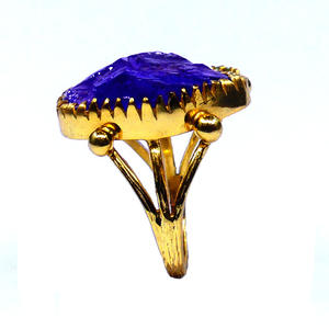 Anillo Clásico de Plata de Ley 925 Chapado en Oro con Gemas de Amatista y Peridoto para Mujer, Joyería para Bodas - Product Image 2