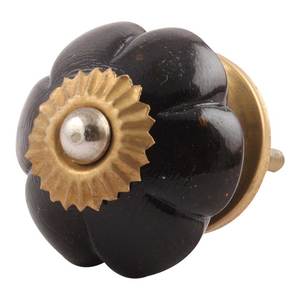 Handmade Premium Quality Black Melon Flower Glass Elegant Drawer Pulls Cabinet Handles <b>Dresser</b> <b>Knobs</b> Designer Look - Product Image 2
