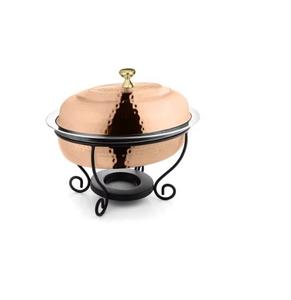 Calentador de Comida Cooper de Metal Martillado con Base Negra para Calentar y Mantener la Comida Caliente - Product Image 1