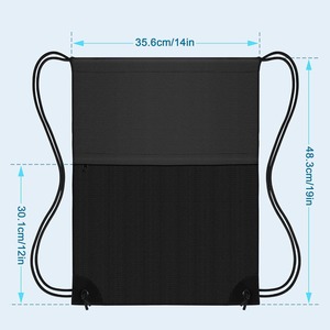 Wholesale Custom Logo <b>Drawstring</b> <b>Backpack</b> With Breathable Front Mesh Pocket 20L Lightweight Gym Sack For Sports Beach Travel Bag - Product Image 6