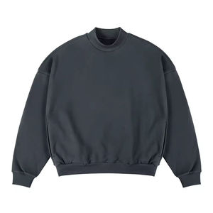 Pulls amples à col montant en coton avec logo personnalisé, manches longues, confortables, pour hommes, avec poches 2026 - Product Image 3