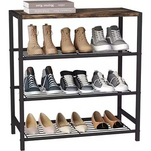 Vintage Black Iron 3 Tier Shoe Rack Organizer Freestanding Metal Scroll Design Entryway Storage Solution Home Hallway Furniture - Product Image 2