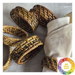 Anneau de serviette en rotin fait main, accessoire de table naturel pour marques de détail, planificateurs de mariages et boutiques de cadeaux - Product Image 3