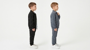 <b>Boys</b> Tracksuit Solid Color Zipper Full Sleeve Casual Autumn Wear Breathable Polyester Regular Fit Side Pockets - Product Image 2