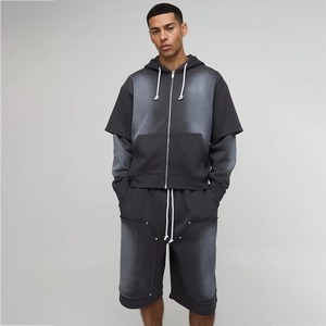 Conjuntos de Sudadera con Capucha y Pantalones Cortos para Hombre, de Secado Rápido, Personalizados, Casuales, Transpirables, de Manga Larga, Tejido de Rizo, 100% Algodón, para Invierno - Product Image 6
