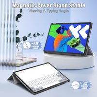 Étui rigide en cuir PU pour tablette Lenovo Tab Pad Pro P12 12,7 pouces, avec fonction veille/réveil automatique et support pliable à trois volets