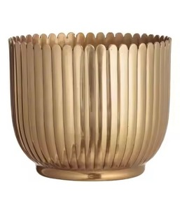 Jardinière en métal contemporaine, pot décoratif pour plantes, conteneur à fleurs intérieur/extérieur, décoration pour la maison et le jardin - Product Image 5