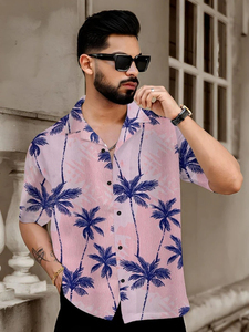 Camisa Hawaiana para Hombre, Manga Corta, Estampado Tropical, Casual de Playa, con Botones, Verano, Colorida, Floral, Precio Económico, Precio al por Mayor - Product Image 5