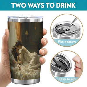 20oz Stainless Steel Tumbler Double Wall <b>Insulated</b> Reusable Drink <b>Cup</b> For Daily Use With Art Design - Product Image 5