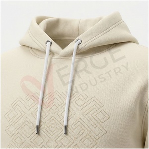 Ensemble de survêtement beige à capuche pour homme, manches longues, motif géométrique, coupe décontractée, vêtement d'automne, 100 % coton respirant - Product Image 4