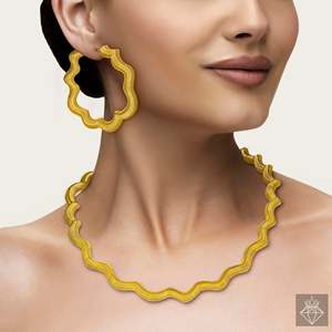Ensemble de bijoux de mode PRAO Collier printemps anti-ternissement avec boucles d'oreilles élégant et élégant - Product Image 3