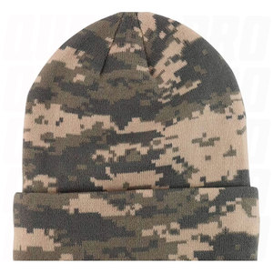 Bonnet unisexe d'hiver chaud en acrylique camouflage, couleur unie, logo brodé personnalisé, style moderne, doux et extensible - Product Image 3