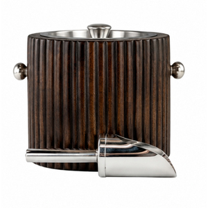 Cubo de Hielo de Madera con Tapa y Detalles de Latón, Enfriador de Vino de Acero Inoxidable de Doble Pared Aislado para Decoración de Bar en Casa y Fiestas - Product Image 6