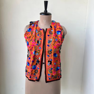 Gilet matelassé respirant anti-plis 100 % coton fait main indien, brodé, pour automne-hiver - Product Image 1
