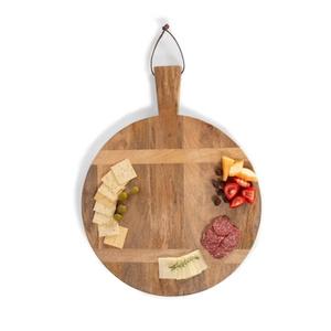 Planche à découper ronde avec poignée robuste, surface de coupe lisse, design compatible avec les couteaux, idéale pour le service, la préparation et l'utilisation en cuisine - Product Image 4
