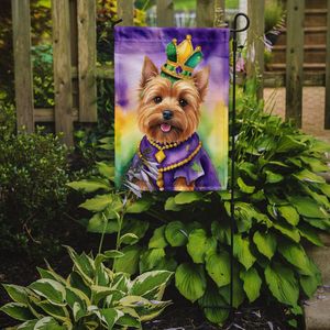 Norwich Terrier King Mardi Gras Drapeau de jardin multicolore Boîte aux lettres décorative et bannière de patio pour jardin et pelouse Oeuvre pour parterres de fleurs - Product Image 2
