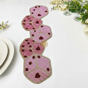 Handmade Floral Modern Beaded Embroidered Custom Design <b>Table</b> <b>Runner</b> Placemat Supplier - Product Image 2