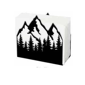 Portarrollos de Papel Metálico Negro Mate con Diseño Bosque, Soporte de Papel Metálico Negro para Decoración de Encimeras de Baño y Hogar - Product Image 1