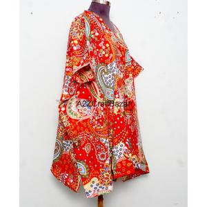 ชุดเดรสยาวทรงบอดี้คอนผ้าฝ้ายอินเดียลายดอกไม้  แบบสวมใส่สบาย  เป็นมิตรกับสิ่งแวดล้อม  เซ็กซี่  ลำลอง  ใช้คลุมชุดไปทะเลได้  ชุดนอน  ตกแต่งด้วยขนนก  เอวเข้ารูป - Product Image 4