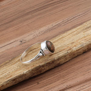 แหวนเงินแท้ 925 ประดับด้วยเทอร์ควอยซ์สีส้มธรรมชาติ ดีไซน์เรียบหรู สไตล์มินิมอล เหมาะสำหรับผู้หญิง สไตล์โบฮีเมียน เครื่องประดับคุณภาพดี สำหรับงานปาร์ตี้ ขายส่ง - Product Image 3