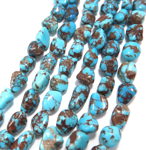 Cuentas de Turquesa Natural de la Mina del Príncipe Egipcio, Forma Redondeada, para la Elaboración de Joyería - Product Image 1