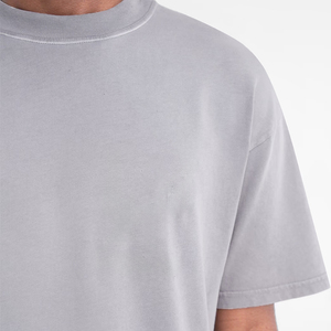 Gray Magliette Regular Fit Mens T-Shirt Neck <b>Short</b> Sleeve Oversized 100% Cotton Quick Dry Breathable Tee Casual Streetwear - Product Image 3