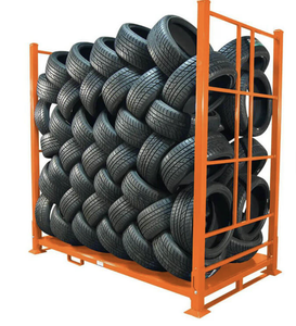 Estante de Almacenamiento Plegable de Una Sola Capa de Malla de Alambre de Acero Galvanizado Industrial para Talleres, Pintado de Azul - Product Image 2