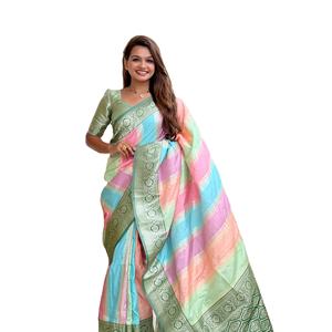 Saree en soie Premium Pure Soft Banarasi avec design multicolore Saree Collection - Product Image 1